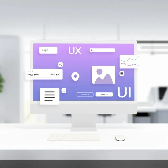Mockup de diseño UI/UX en pantalla, parte de los entregables white label